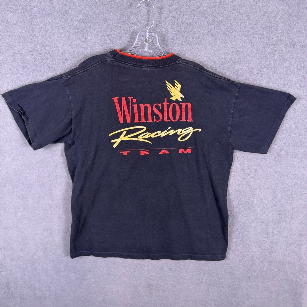 Vintage Winston Racing Team Shirt Men's XL Black Single Stitch‎ USA Made Read!